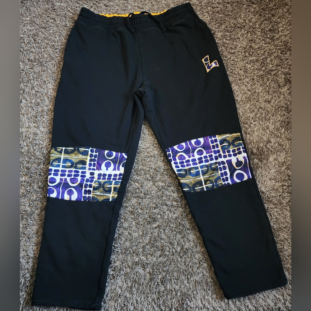 LA Lakers Two Hype Original 90's Team Kente Letter Performance Sweat Joggers